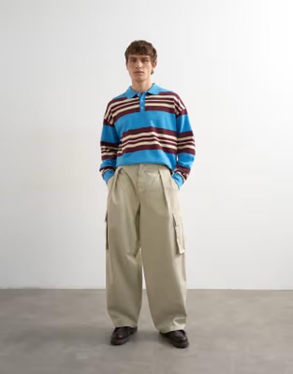 トップマン メンズ ボトムス カジュアルパンツ カーゴパンツ Topman baggy fit cargo pants in stone ストーン