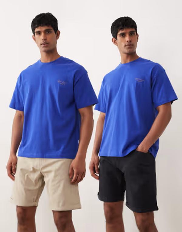 ジャック アンド ジョーンズ メンズ ボトムス ハーフパンツ・ショーツ ショートパンツ Jack & Jones 2 pack cuffed shorts and Black ブラック