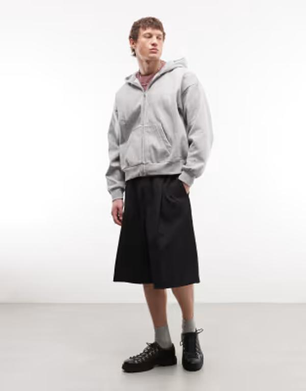週日 メンズ ボトムス 二分の一ズボン下・さる股引き 遊撃手ズボン下 Weekday oversized suiting shorts Black 黒いこと ズボン・パンツ-メンズファッション