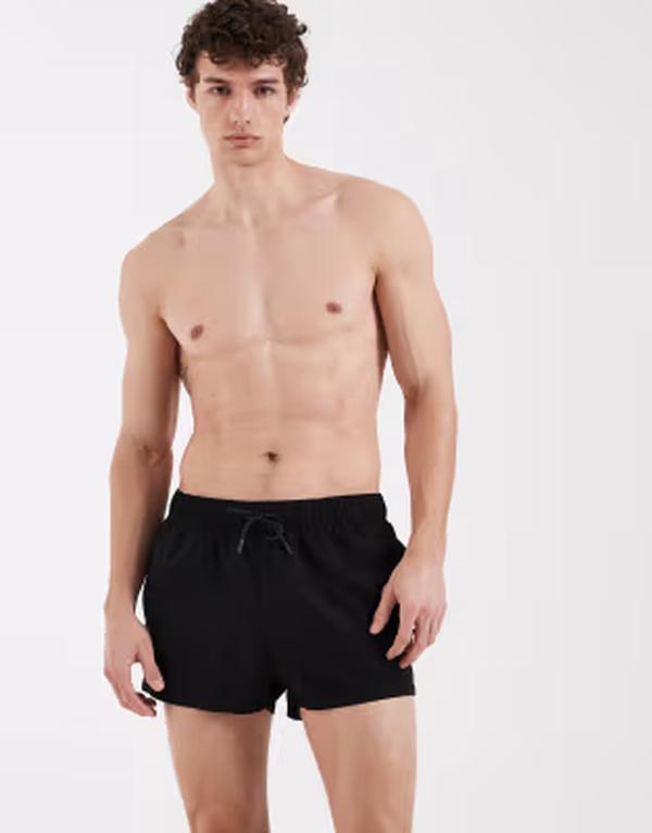 エイソス メンズ 水着 ハーフパンツ・ショーツ ショートパンツ ASOS DESIGN swim shorts in super short length Black ブラック
