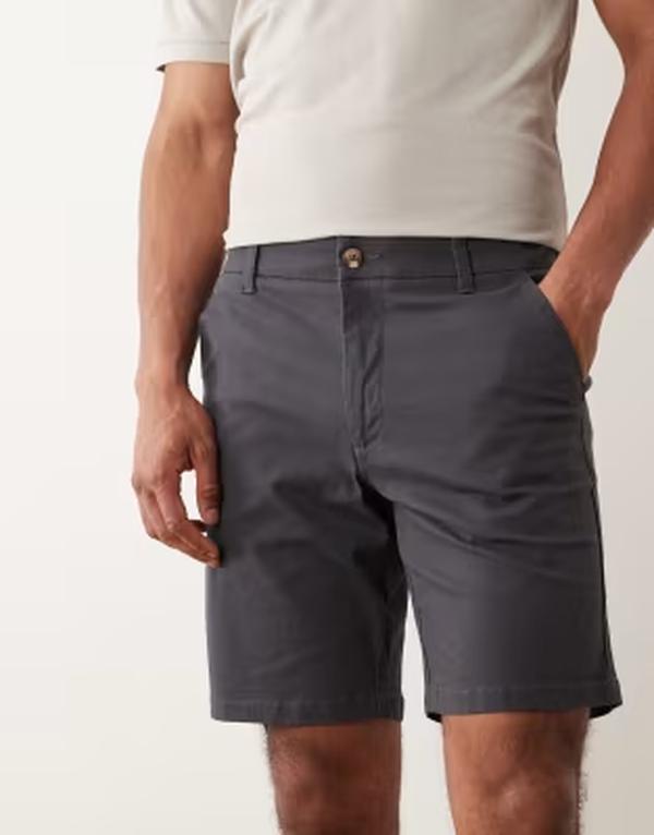 エイソス メンズ ボトムス ハーフパンツ・ショーツ スリムフィット ショートパンツ ASOS DESIGN slim fit chino shorts in charcoal チャコール