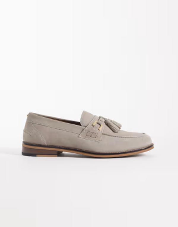 エイソス メンズ シューズ スリッポン・ローファー スエード ASOS DESIGN loafers in light gray suede with tasselIGHT GRAY グレー