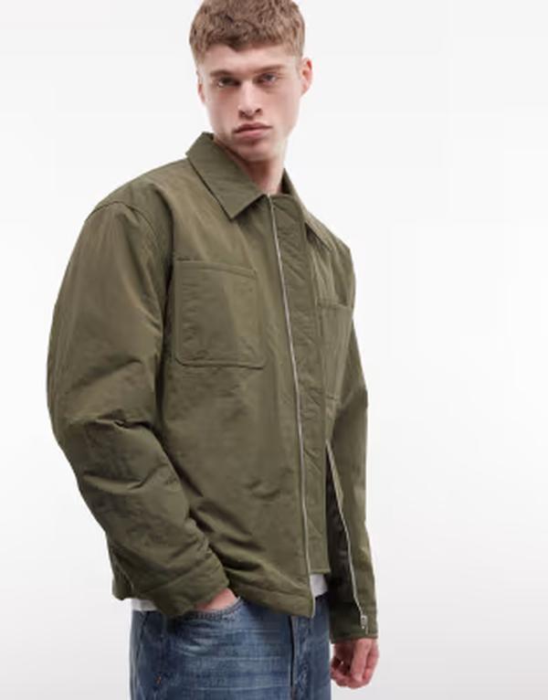 エイソス メンズ アウター ジャケット・ブルゾン ASOS DESIGN harrington jacket GREEN グリーン