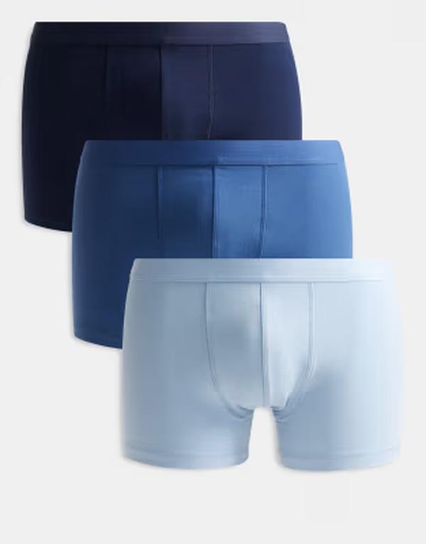 エイソス メンズ アンダー御召しもの さる股引き ASOS DESIGN 3 pack trunks インチ multi BLUE 青碧