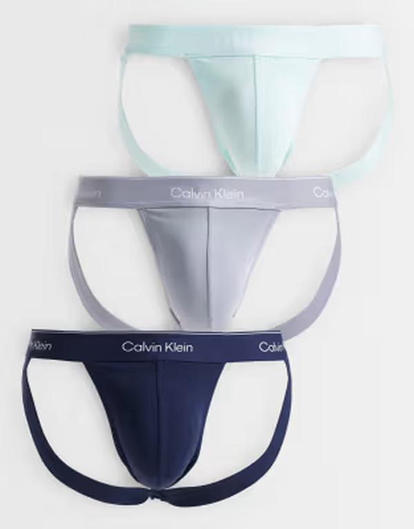 カルバンクライン メンズ アンダーウェア ボクサーパンツ コットン Calvin Klein Icon Cotton Stretch 3 pack jockstraps/gray/aqua Shoreline W/ DTM WB/ ブラック|ReVida 店