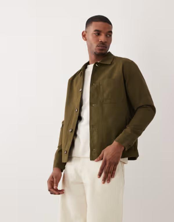 オンリーアンドサンズ メンズ トップス シャツ ONLY & SONS boxy fit overshirt in olive Dark Olive オリーブ