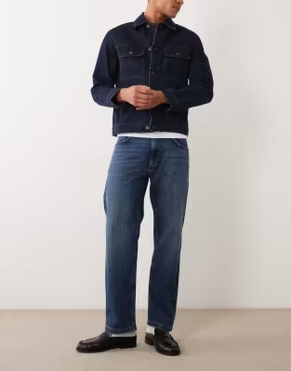 マンゴ メンズ ボトムス ジーンズズボン下 リネン デニム Mango Andreas linen blend straight fit jeans indigo INDIGO インディゴ メンズファッション-ズボン・パンツ