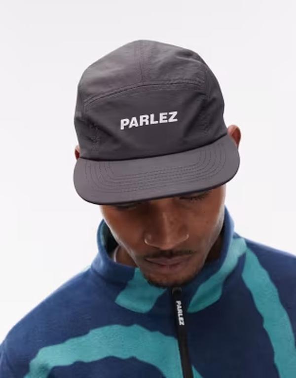 パルレ メンズ アクセサリー 帽子 キャップ ロゴ Parlez panel glare logo cap Black ブラック
