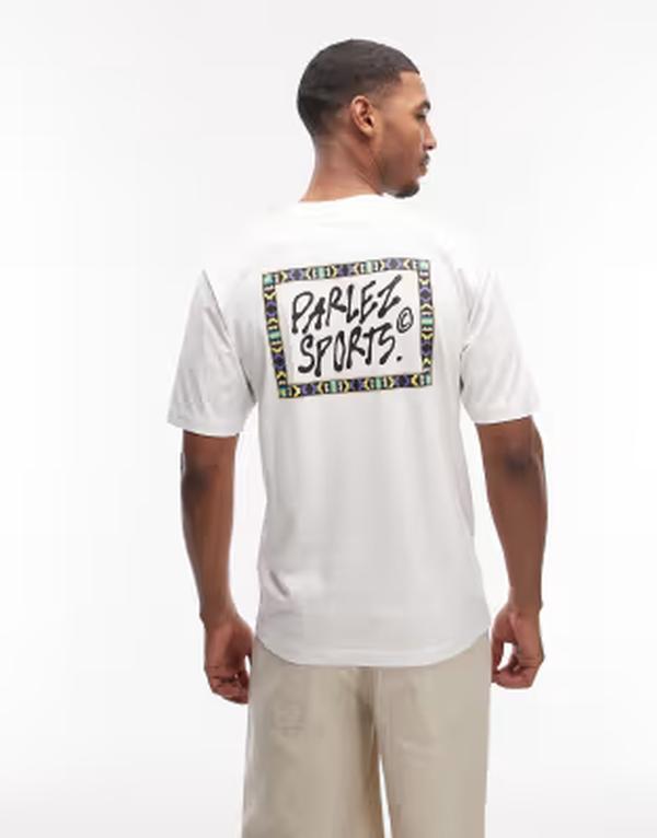 パルレ メンズ トップス Tシャツ プリント グラフィック Parlez tribe t-shirt with back print graphic WHITE ホワイト｜ReVida 店