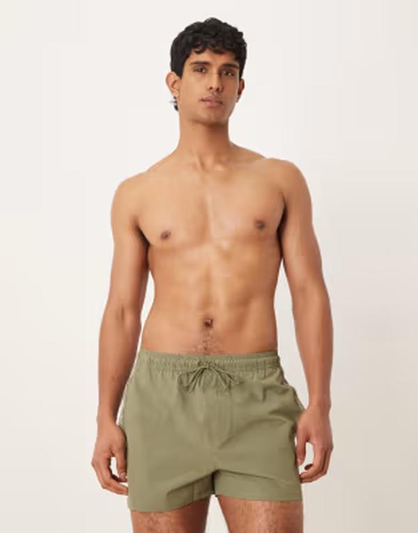 カルバンクライン メンズ 水着 ハーフパンツ・ショーツ ショートパンツ ロゴ Calvin Klein side script logo drawstring swim shorts Khaki カーキ