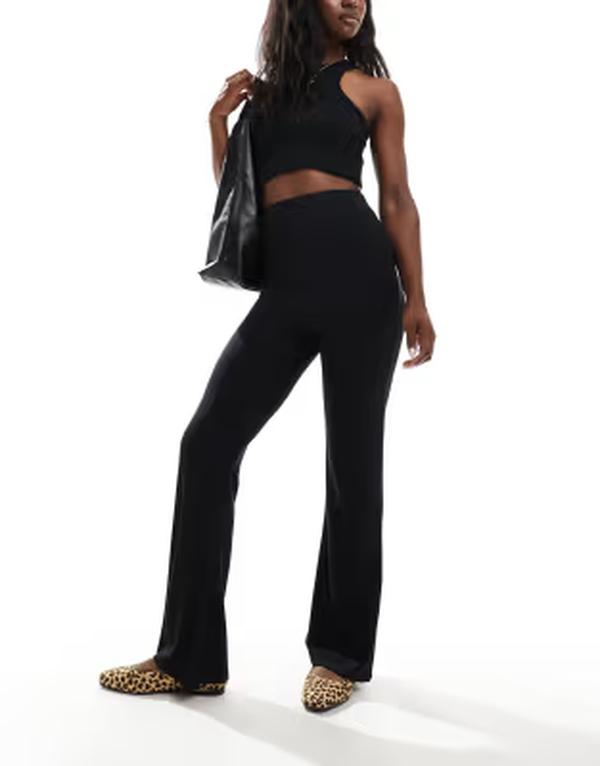 エイソス レディース ボトムス カジュアルパンツ ASOS DESIGN kick flare pant Black ブラック｜ReVida 店