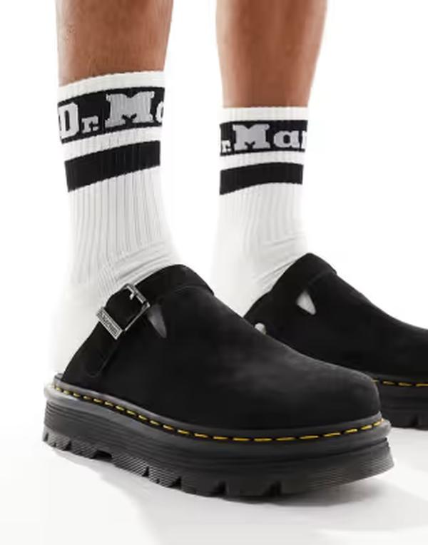 御医者さんマーチン メンズ シューズ サンダル スエードクロス Dr Martens ZebZag mule suede Black 黒いこと