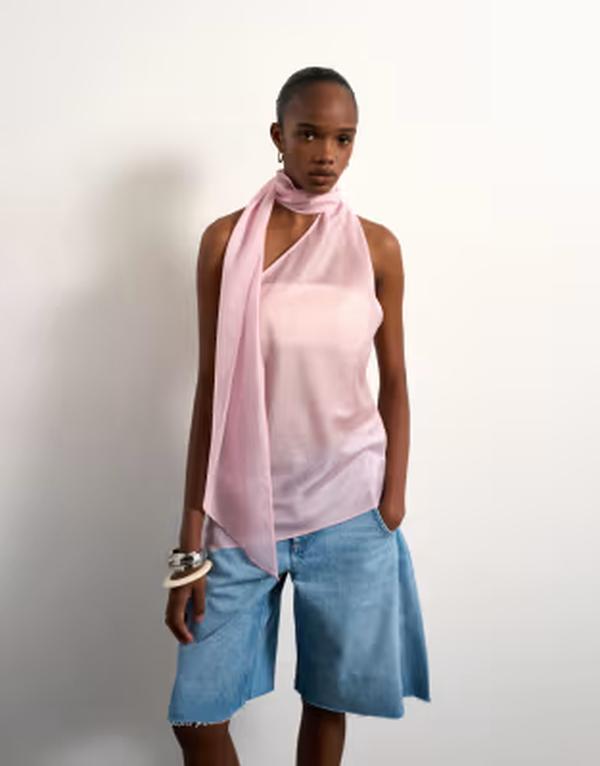 いの一番販売店 レディース トップス 貯蔵タンクいの一番 ホルター Topshop halter scarf detail top インチ lilac 紫はしどい レディースファッション-トップス