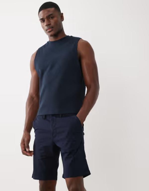 セレクティッド メンズ ボトムス 二分の一ズボン下・さる股引き 遊撃手ズボン下 Selected chino shorts Dark sapphire サファイア ズボン・パンツ-メンズファッション