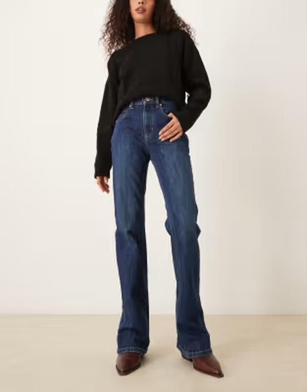 フリーピープル レディース ボトムス デニムパンツ ストレート ジーンズ Free People double knot high rise straight leg jeans in aegean ブルー|ReVida 店