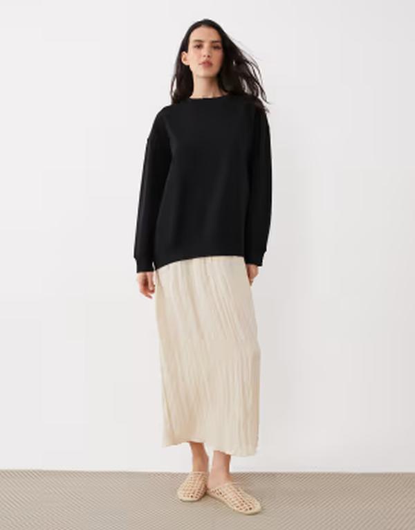エイソス レディース トップス ワンピース モノクロ セーター ASOS DESIGN hybrid sweater dress in monochrome｜ReVida 店