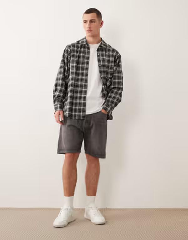 ジャック アンド ジョーンズ メンズ ボトムス ハーフパンツ・ショーツ ショートパンツ デニム Jack & Jones Tony loose denim shorts Gray Denim グレー|ReVida 店