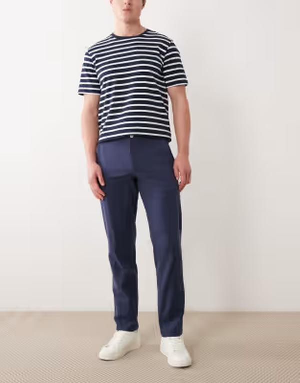 万力 アンド ジョーンズ メンズ ボトムス 心地よいズボン下 リネン Jack \u0026 Jones linen mix pantsky captain 米国海軍