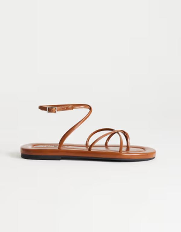 トップショップ レディース シューズ サンダル Topshop Emma strappy flat sandals in tan タン｜ReVida 店