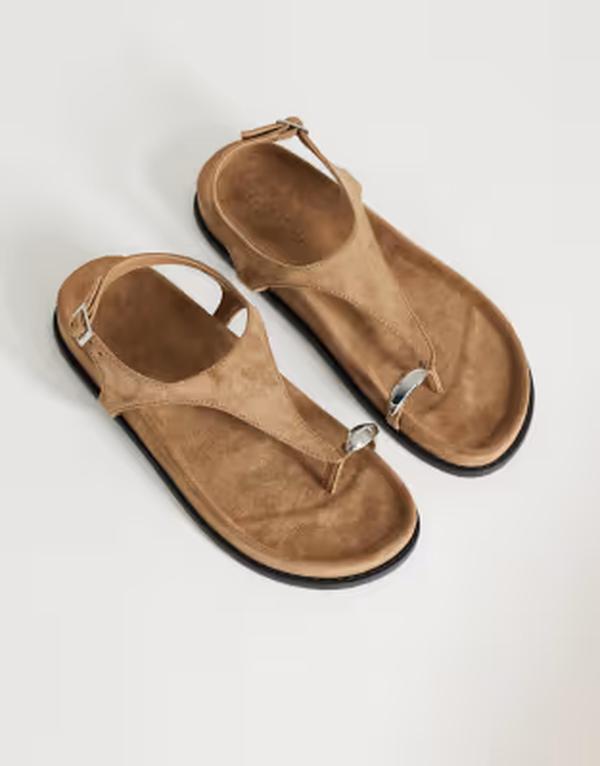とっ始め販売店 レディース シューズ サンダル スエードクロス Topshop Elsie hardware footbed sandals インチ taupe faux suede Taupe トープ