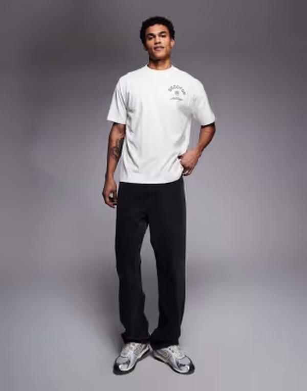 グッドフォーナッシング メンズ トップス Tシャツ プリント ロゴ Good For Nothing oversized T-shirt in off-white with back logo print Off-white オフホワイト