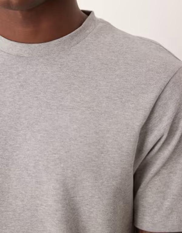 エイソス メンズ トップス ティーシャツ レギュラー相応う ASOS DESIGN heavyweight regular fit-shirt heather Gray Heather 薄墨色