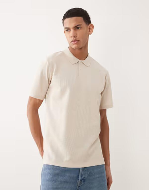 手玉 アンド ジョーンズ メンズ トップス スポーツシャツ 編み物 Jack \u0026 Jones waffle knit polo shirt インチ creamoonbeam 皮膚軟化剤