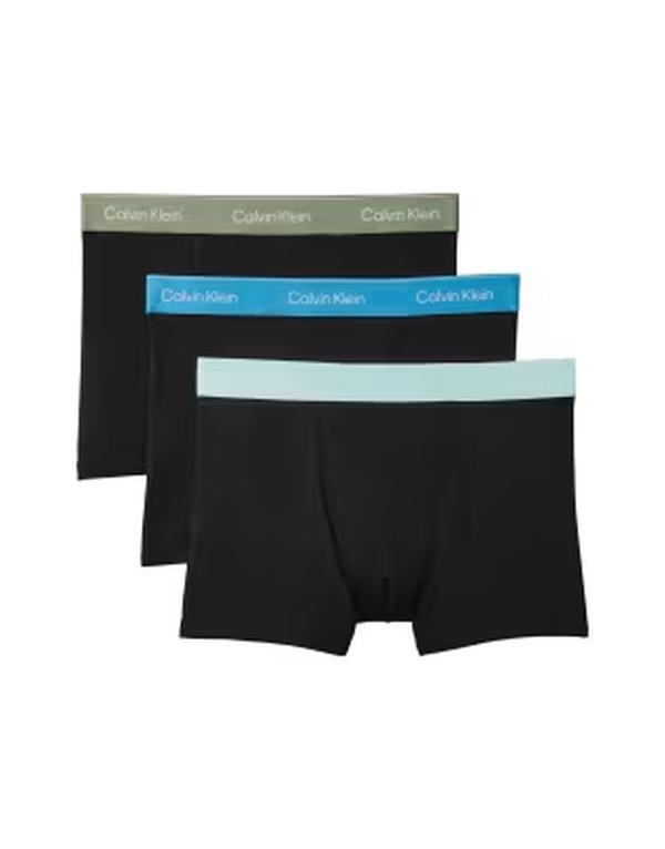 カルバンクライン メンズ アンダー御召しもの さる股引き 綿織物 Calvin Klein Icon Cotton Stretch 3 pack relaxed boxer briefs with colored waistbands BLACK BODIES W/ SEA 黒いこと
