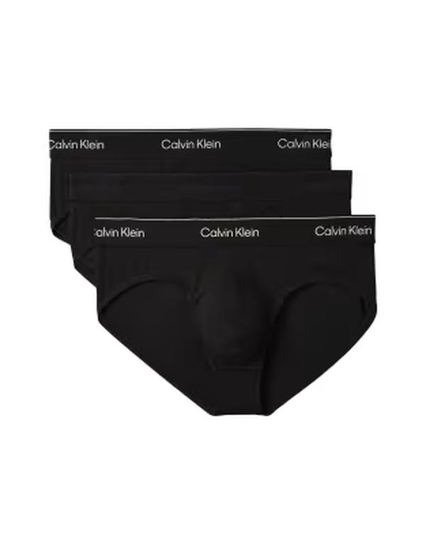 カルバンクライン メンズ アンダー御召しもの ブリーフズボン下 綿織物 Calvin Klein Icon Cotton Stretch 3 pack hip briefs BLACK W/ HEAVENLY IR 黒いこと