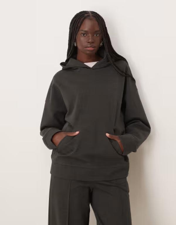 マンゴ レディース アウター パーカー・スウェット ジャージー Mango Wasabi jersey hoodie in charcoal - part of a set CHARCOAL チャコール|ReVida 店