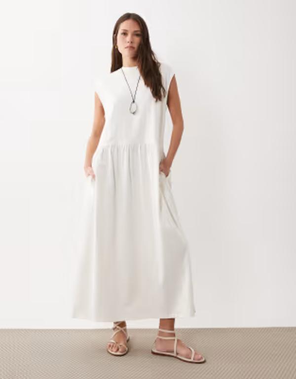 エイソス レディース トップス 衣装 midi ASOS DESIGN MIDI smock dress ineutral NEUTRAL