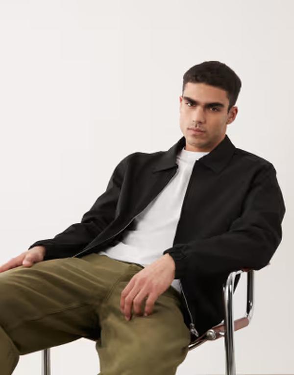 万力 アンド ジョーンズ メンズ アウター 上衣・上衣 Jack \u0026 Jones harrington jacket Black 黒いこと