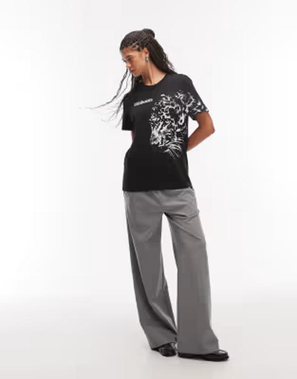 オールセインツ レディース トップス Tシャツ グラフィック AllSaints zaya graphic short sleeve boyfriend t-shirt black ブラック|ReVida 店