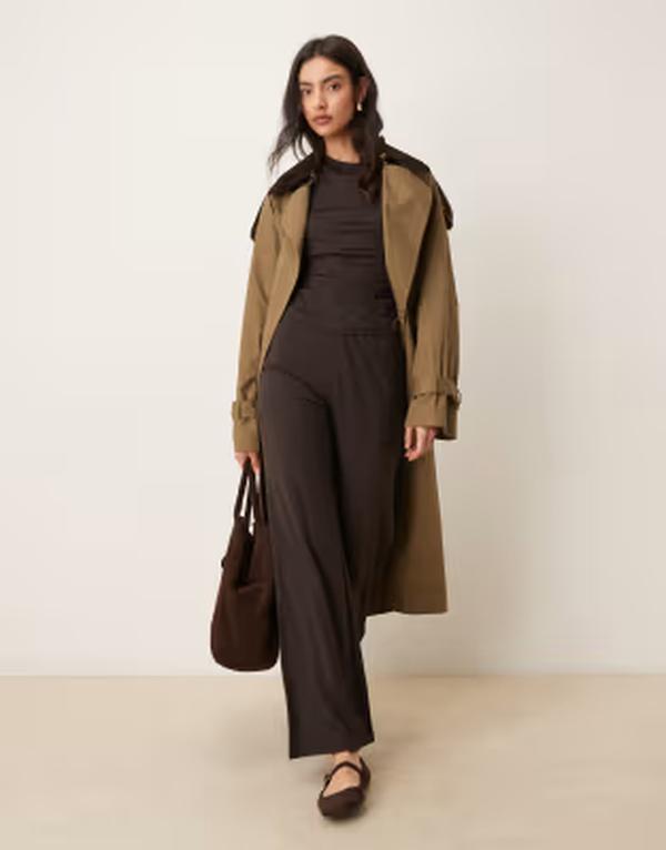 マンゴ レディース ボトムス カジュアルパンツ ジャージー Mango Canela jersey pants in chocolate - part of a set Chocolate チョコレート|ReVida 店