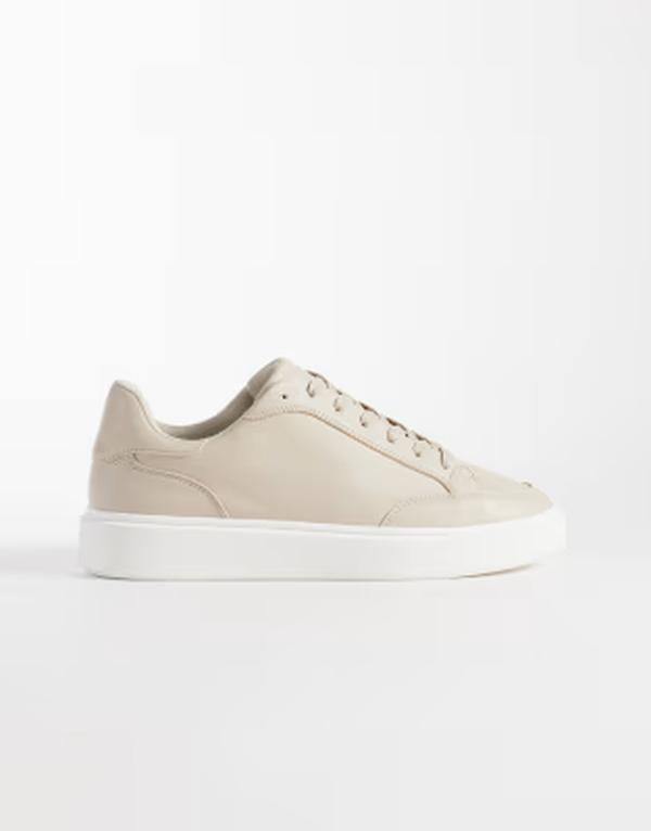 エイソス メンズ シューズ スニーカー スピード競技 ASOS DESIGN lace up sneakers インチ stone with white sole STONE 石ころ