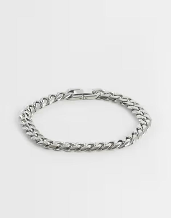 エイソス メンズ 佩び物 ブレスレット・バングル・アンクレット プルオーバー ASOS DESIGN waterproof stainlessteel chain braceletone SILVER しろがね色