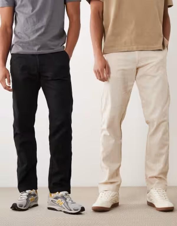 手玉 アンド ジョーンズ メンズ ボトムス 心地好いズボン下 リネン Jack \u0026 Jones 2 pack drawstring linen mix loose chinos インチ cream and Moonbeam 皮膚軟化剤