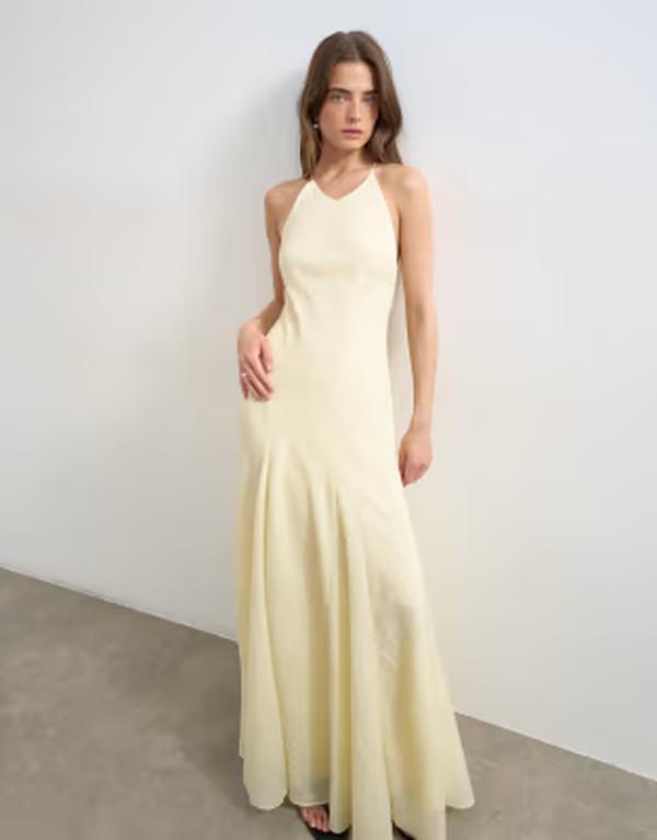 とっ始め販売店 レディース トップス 衣装手押し車 マキシ Topshop cut away racer neck full skirt maxi dress インチ buttermilk