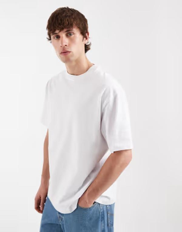 エイソス メンズ トップス Tシャツ ASOS DESIGN heavyweight relaxed t-shirt WHITE ホワイト｜ReVida 店