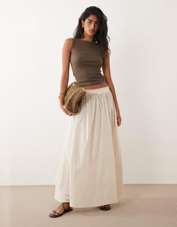 ジェイディーワイ レディース 下つ方スコート 筋目 マキシ JDY pleated maxi skirt インチ cream 皮膚軟化剤 スカート-レディースファッション