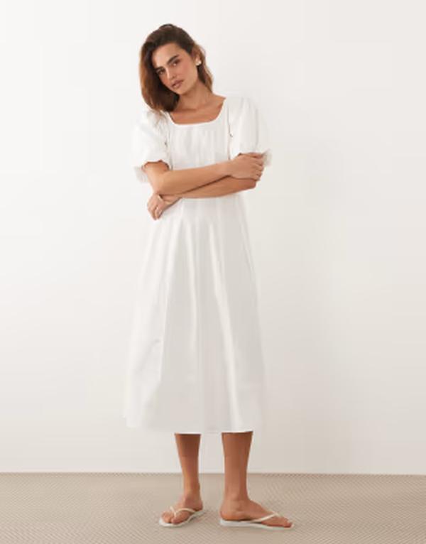 ジェイディーワイ レディース トップス 衣装 midi JDY drop waist MIDI dress WHITE 白いこと