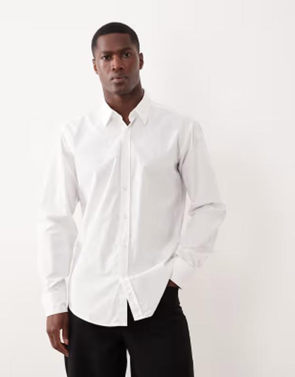 ボス オレンジ メンズ トップス シャツ レギュラーフィット コットン BOSS Orange HUGO Boss regular fit cotton long sleeve button-up shirt White ホワイト|ReVida 店
