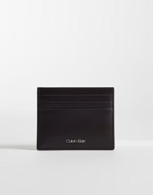 カルバンクライン メンズ アクセサリー 財布 ロゴ ジーンズ Calvin Klein Jeans raised logo card holder in chocolate CK Dark Brown ブラウン｜ReVida 店