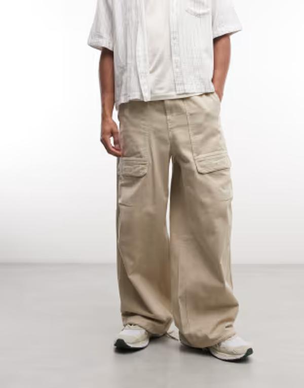週日 メンズ ボトムス 心地好いズボン下 Weekday oversized parachute pants インチ washed light Washed beige ベージュ