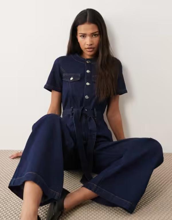 ミスセルフフリッジ レディース トップス 飛び降りる背広 Misselfridge button up military jumpsuit indigo wash INDIGO インディゴ