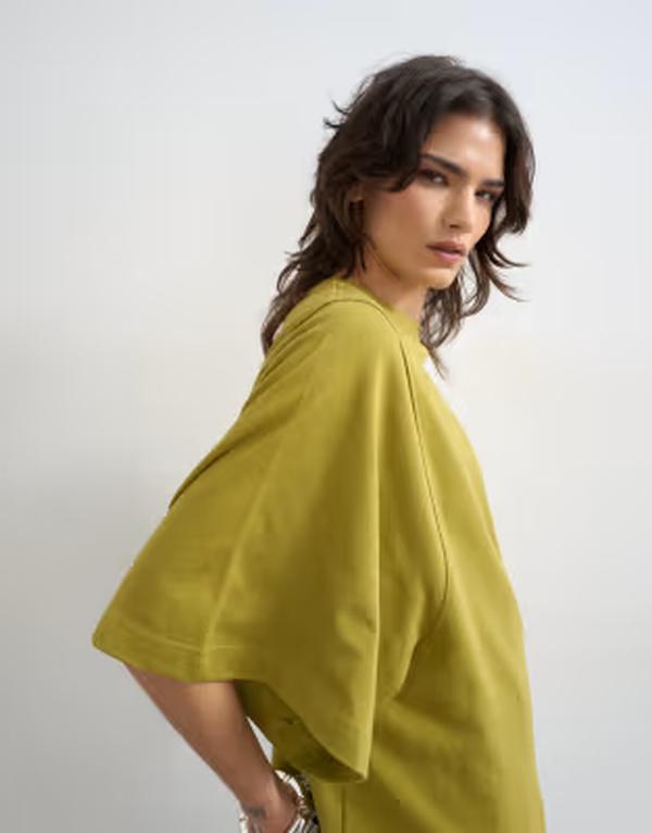 トップショップ レディース トップス Tシャツ Topshop batwing T-shirt GREEN グリーン｜ReVida 店