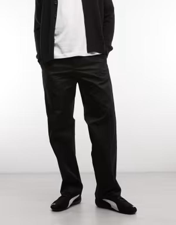 週日 メンズ ボトムス 心地好いズボン下 Weekday relaxed chino pants Black 黒いこと