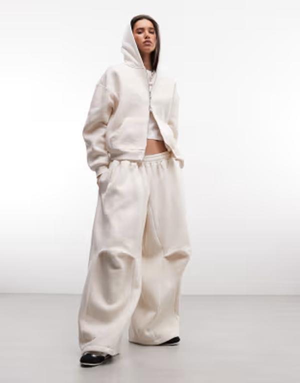 コルージョン レディース ボトムス 心地好いズボン下 スウェットパンツ COLLUSION XL baggy sweatpants IVORY 象牙色 ボトムス-レディースファッション