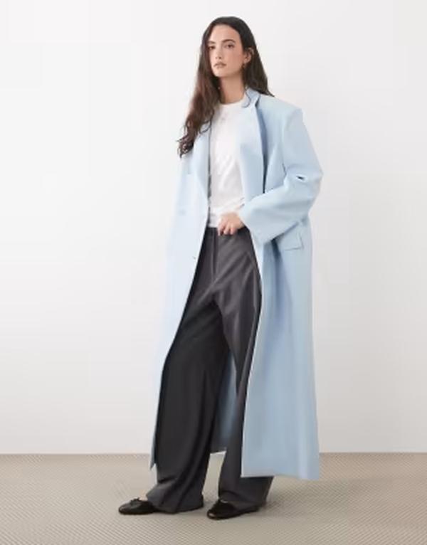 エイソス レディース アウター 上衣・上衣 スポーツジャケット マキシ ASOS DESIGN menswear inspired oversized maxi length blazer BLUE 青み
