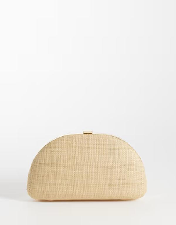 マンゴ レディース バッグ Mango woven clutch bag BEIGE ベージュ｜ReVida 店